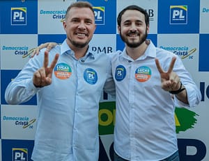 Sanches e Surfista lideram a aliança “A Mudança Começa Agora”, que abarca os partidos PL, NOVO, DC e PMB.