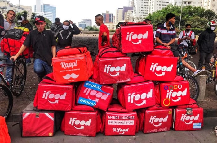 Entregadores de apps protestam por melhores condições em SP - 31/03.br